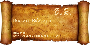 Becsei Rózsa névjegykártya