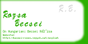 rozsa becsei business card
